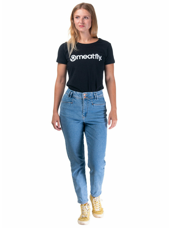 Meatfly Tricou Meatfly pentru femei Ladies MF Logo A - Black | Mărime M | 100% bumbac