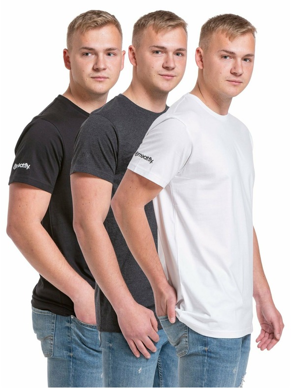 Meatfly Meatfly pachet tricouri pentru bărbați Basic Multipack Black/Charcoal Heather/White | Negru | Mărime