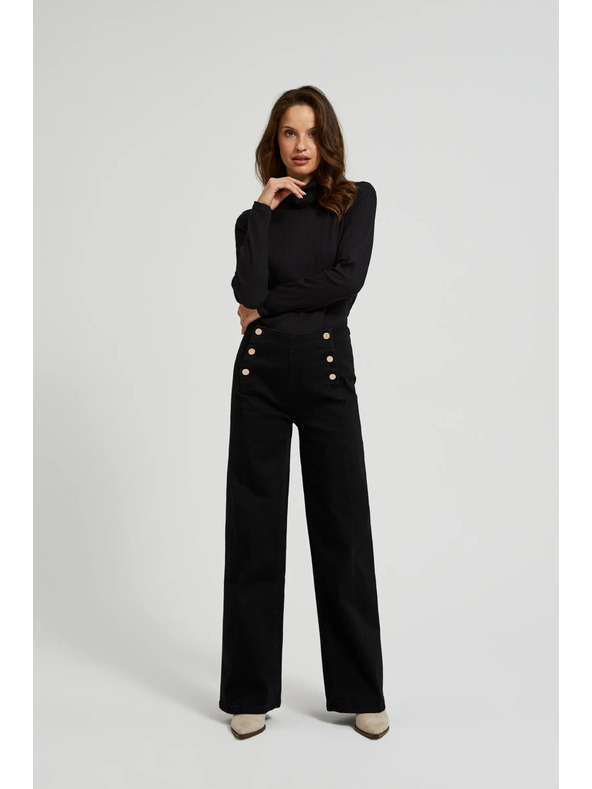 Moodo Pantaloni pentru femei negri Moodo