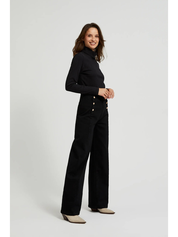 Moodo Pantaloni pentru femei negri Moodo