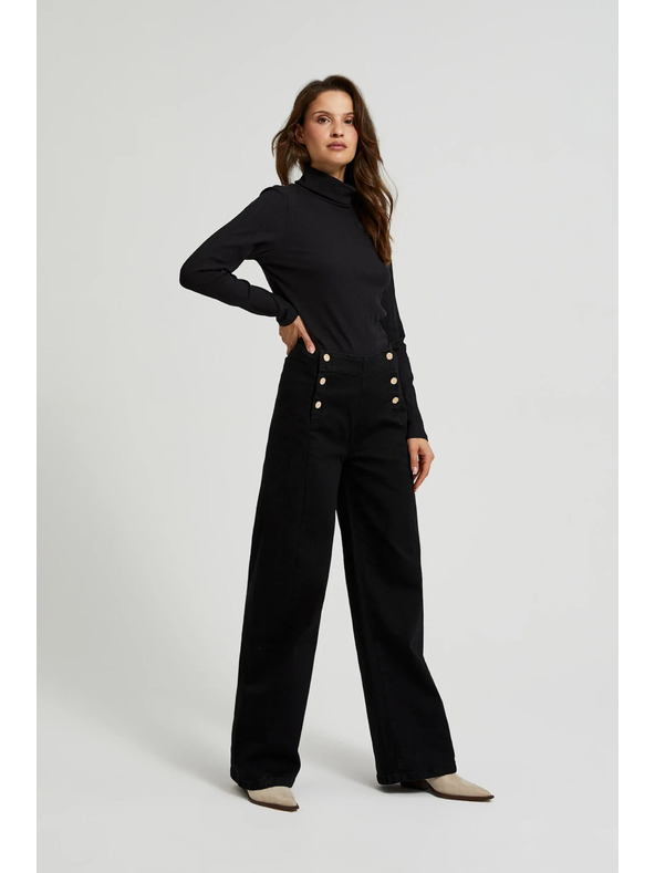 Moodo Pantaloni pentru femei negri Moodo