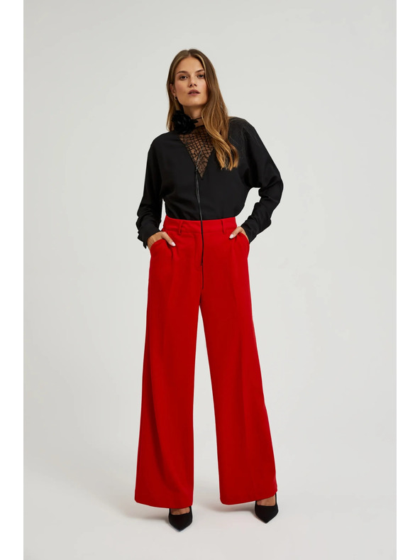 Moodo Pantaloni pentru femei roșii