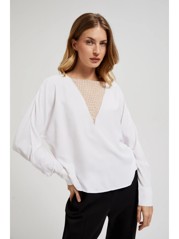 Moodo Bluză albă pentru femei