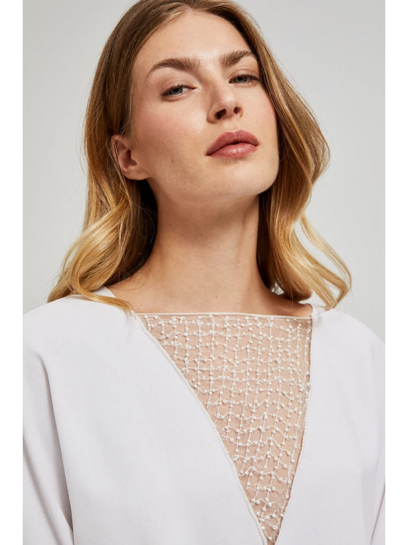 Moodo Bluză albă pentru femei