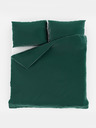 Kvalitex Lenjerie franceză din satin cu dungă 1+2, 220x200, 70x90cm VERDE NEGRU