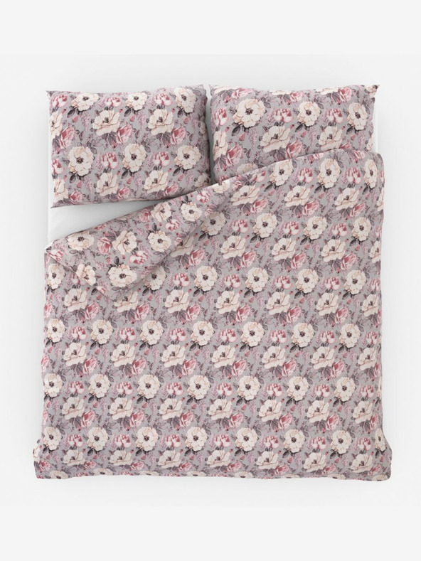 Kvalitex Lenjerie de pat franceză din crep 200x200, 70x90cm Ester gri Kvalitex