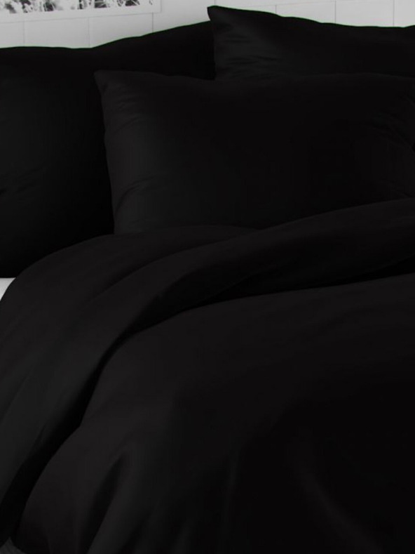 Kvalitex Lenjerie de pat din satin franțuzesc prelungită LUXURY COLLECTION 1+2, 240x220, 70x90cm neagră