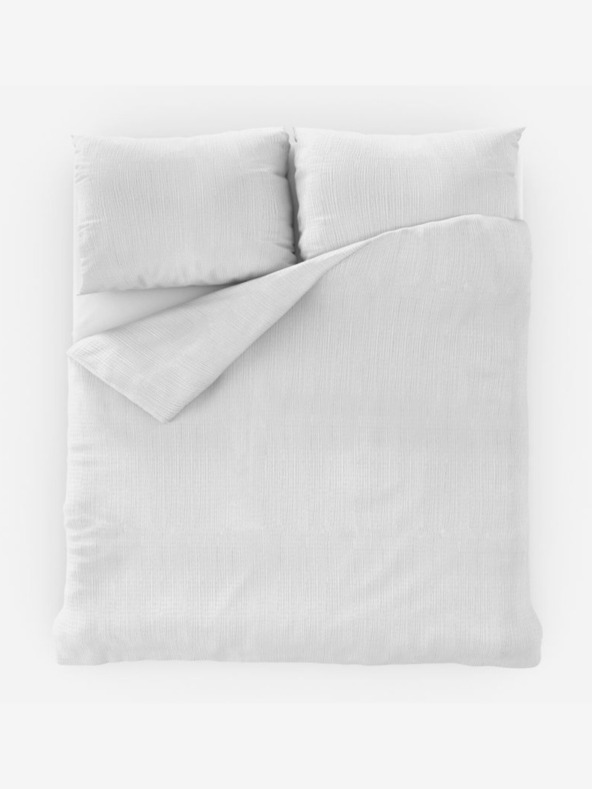 Kvalitex Lenjerie de pat din crep franțuzesc 200x200, 70x90cm albă Kvalitex