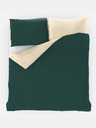 Kvalitex Satin LUXURY COLLECTION 140x200, 70x90cm verde închis / alb închis