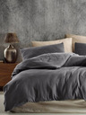 Kvalitex French Muslin Bedding 240x220, 70x90cm Dark Gray Kvalitex
