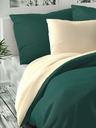 Kvalitex Lenjerie de pat din satin francez LUXURY COLLECTION 1+2, 200x200, 70x90cm verde închis / crem