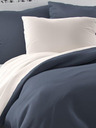 Kvalitex Lenjerie de pat din satin francez LUXURY COLLECTION 1+2, 220x200, 70x90cm gri închis / alb