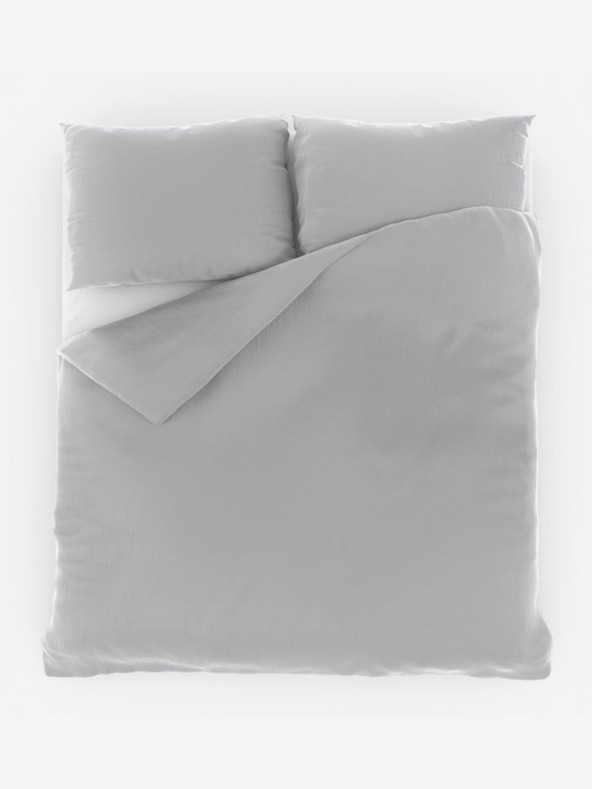 Kvalitex Lenjerie de pat din muselină franțuzească 200x200, 70x90cm gri deschis Kvalitex