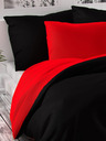 Kvalitex Lenjerie de pat din satin prelungită LUXURY COLLECTION 1+2, 240x220, 70x90cm roșu / negru Kvalitex