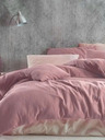 Kvalitex Lenjerie de pat în stil francez din muselină 220x200, 70x90cm roz Kvalitex