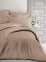 Kvalitex Lenjerie satin franceză cu dungi 1+2, 220x200, 70x90cm bej Kvalitex