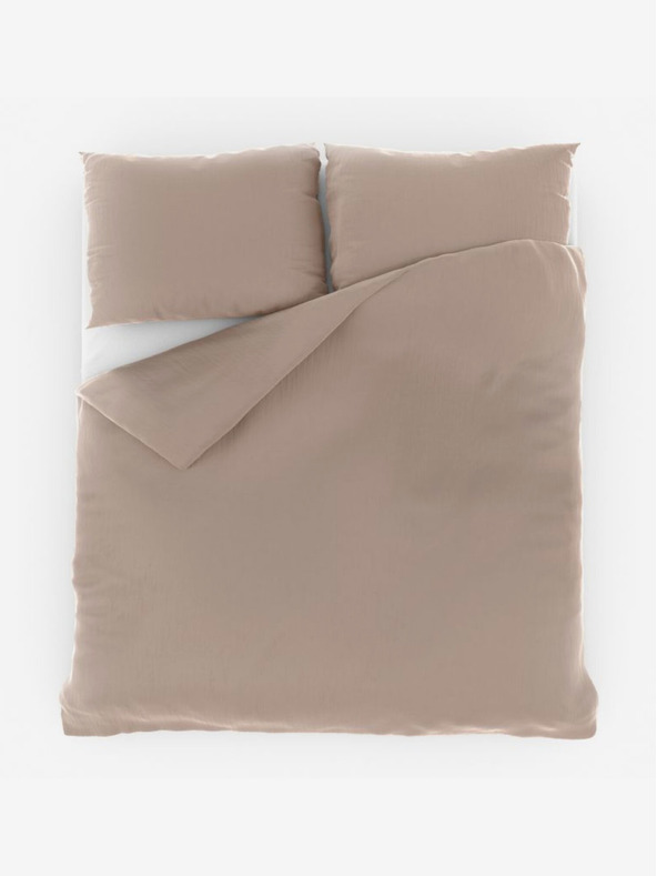 Kvalitex Lenjerie de pat în stil francez din muselină 220x200, 70x90cm bej Kvalitex