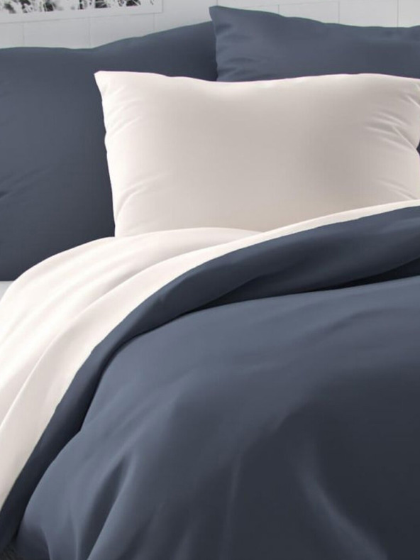 Kvalitex Lenjerie de pat din satin prelungită LUXURY COLLECTION 140x220, 70x90cm gri închis / albă