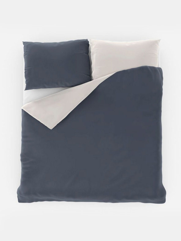 Kvalitex Lenjerie de pat din satin prelungită LUXURY COLLECTION 140x220, 70x90cm gri închis / albă