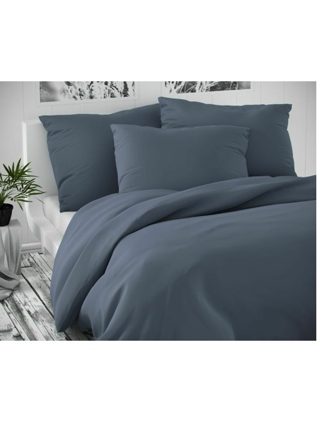 Kvalitex Lenjerie de pat din satin Luxury Collection 140x200, 70x90cm gri închis Kvalitex