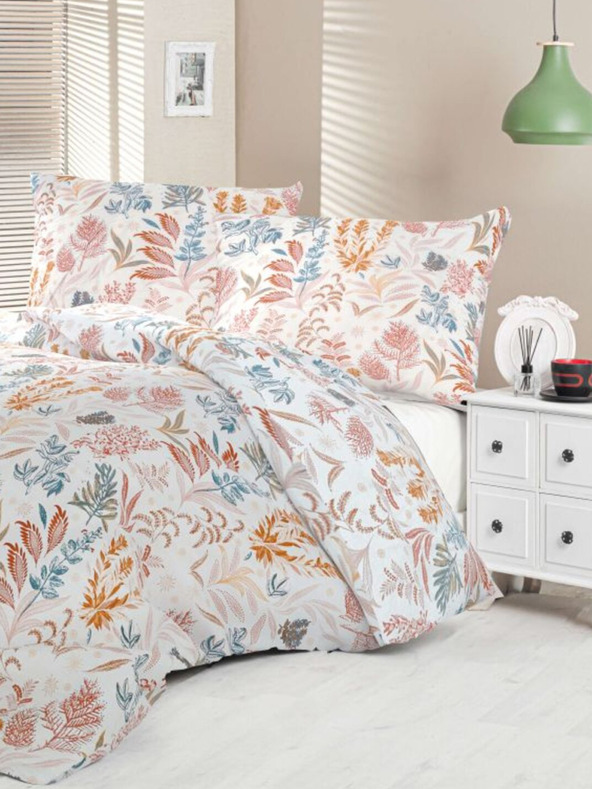 Kvalitex Lenjerie de pat din satin franțuzesc Luxury Collection 1+2, 200x200, 70x90cm Coral garden Kvalitex