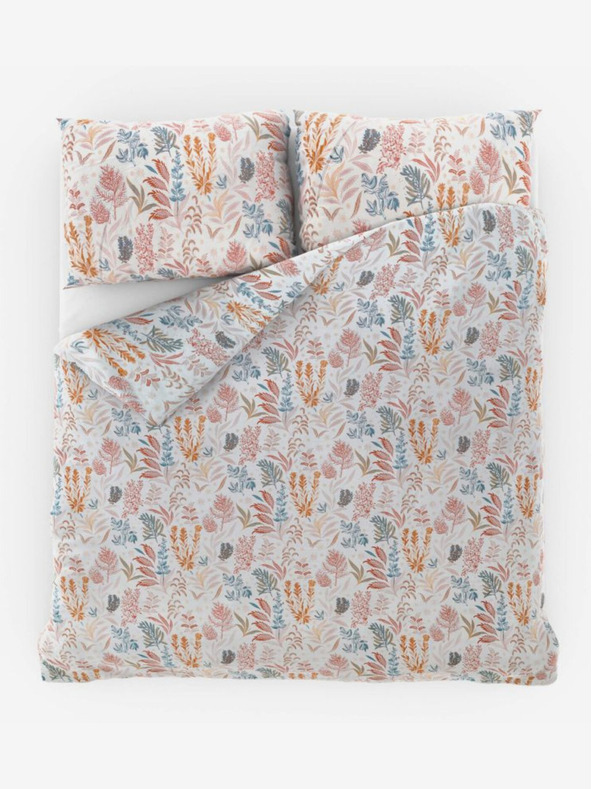 Kvalitex Lenjerie de pat din satin franțuzesc Luxury Collection 1+2, 200x200, 70x90cm Coral garden Kvalitex