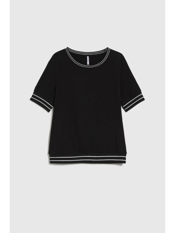 Moodo Top negru cu bordură contrastantă Moodo