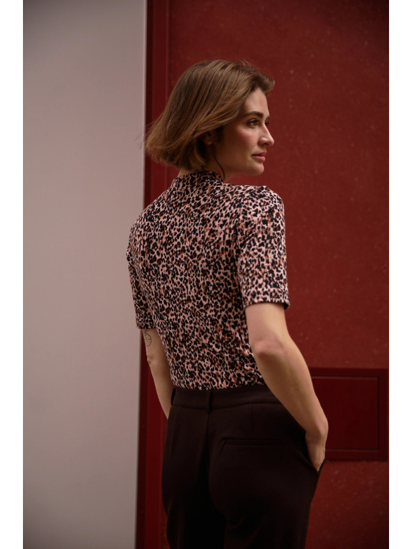 Moodo Top cu imprimeu și guler înalt Moodo