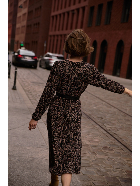 Moodo Rochie cu imprimeu maro Moodo