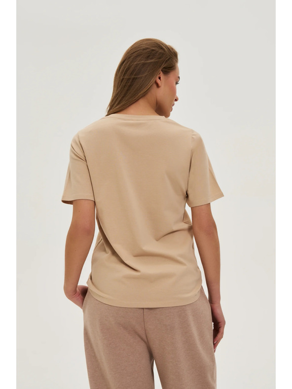 Moodo Tricou bej cu mânecă scurtă Moodo