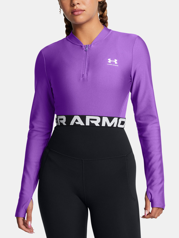 Under Armour Tricou Under Armour HeatGear Rib 1/4 Zip LS-PPL pentru femei