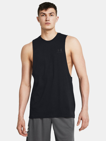 Under Armour Maiou bărbătesc Under Armour UA LEFT CHEST CUT OFF TANK-BLK
