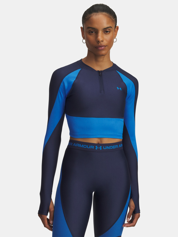 Under Armour Tricou damă Under Armour UA HG Rib 1/4 Fermoar-ALBASTRU