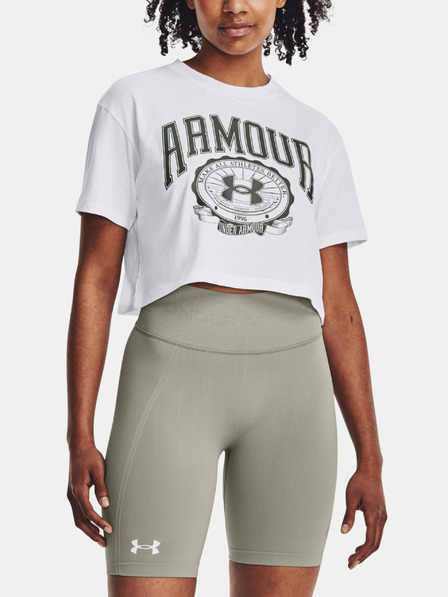 Under Armour Tricou pentru femei Under Armour UA COLLEGIATE CREST CROP SS