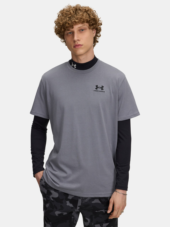 Under Armour Tricou pentru bărbați Under Armour UA M LOGO EMB HEAVYWEIGHT SS-GRY