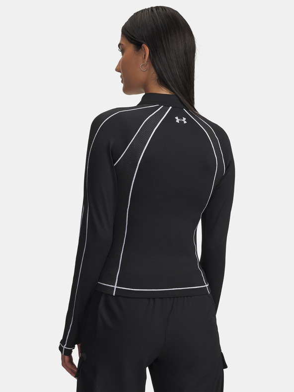 Under Armour Tricou de damă Under Armour UA ColdGear Textured 1/2 Zip-BLK