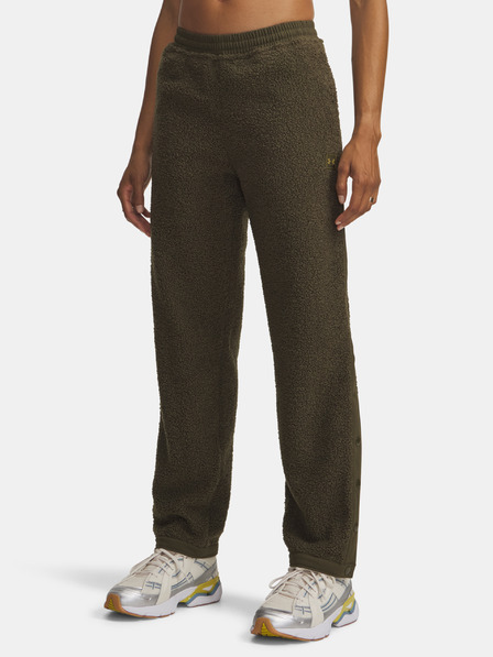 Under Armour Pantaloni sport pentru femei Under Armour UA High Pile Fleece Pants-GRN
