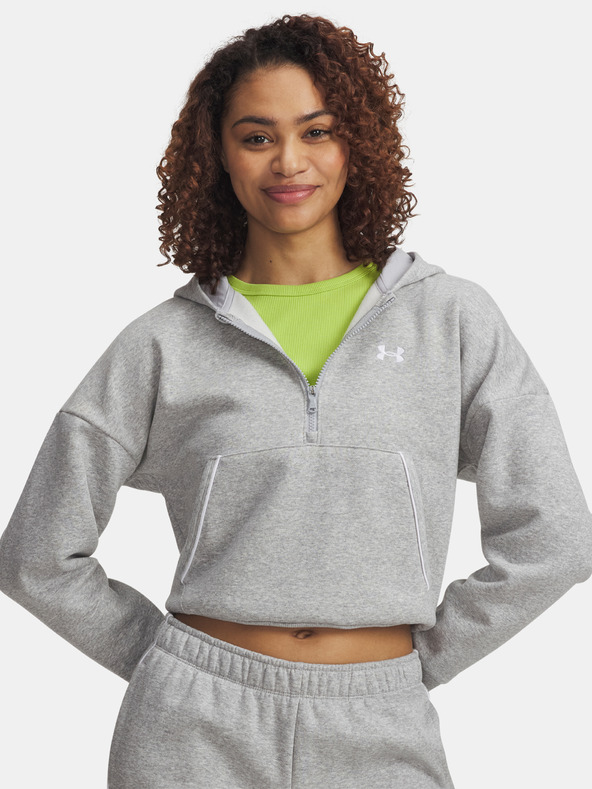 Under Armour Hanorac damă Under Armour Rival Flc Piped HZ Hoodie-GRY
