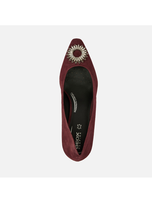 Geox Pantofi cu toc vișinii pentru femei Geox Giselda