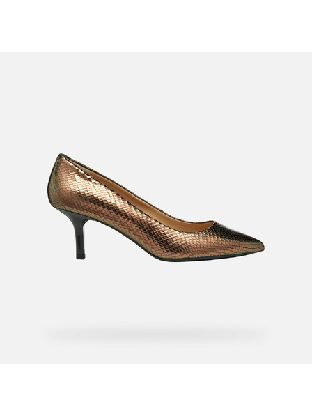 Geox Pantofi cu toc aurii pentru femei Geox Kleopy