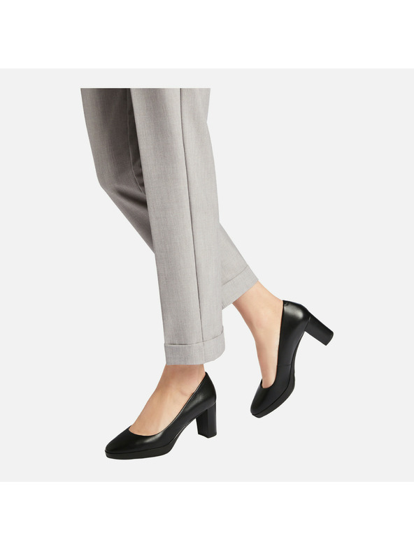 Geox Pantofi negri cu toc pentru femei Geox Walk