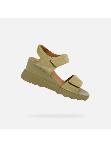 Geox Pantofi cu toc kaki Geox Spherica EC6 pentru femei