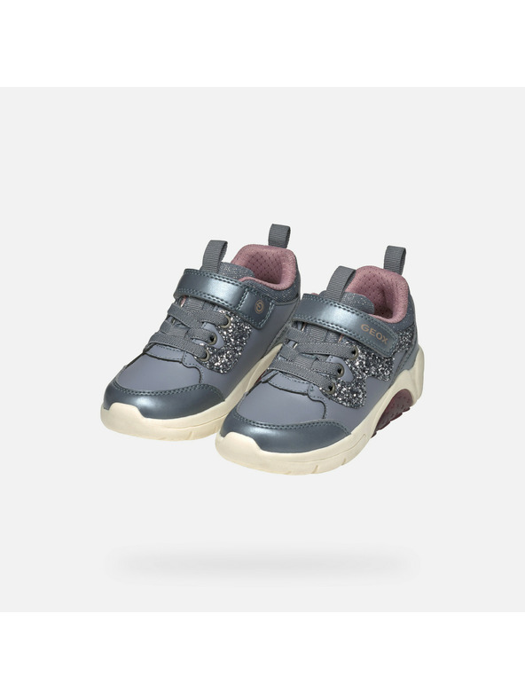 Geox Gheață gri strălucitoare pentru fete Geox Fadinlight Girl
