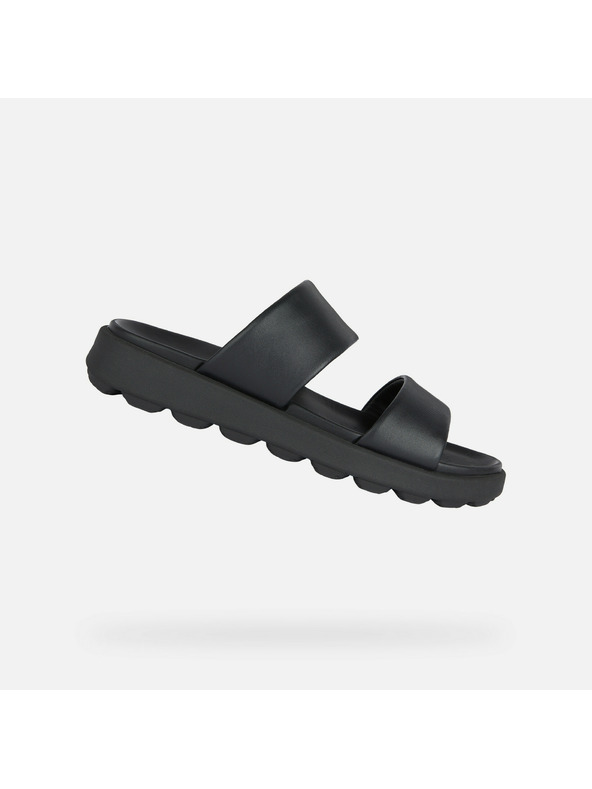 Geox Papuci Geox Spherica negri din piele pentru bărbați