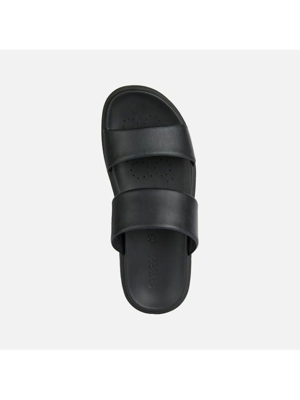 Geox Papuci Geox Spherica negri din piele pentru bărbați