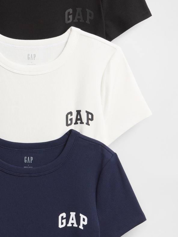 GAP Tricouri Rib Logo 3 bucăți GAP