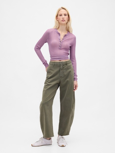 GAP Pantaloni Mid Rise Twill Barrel GAP