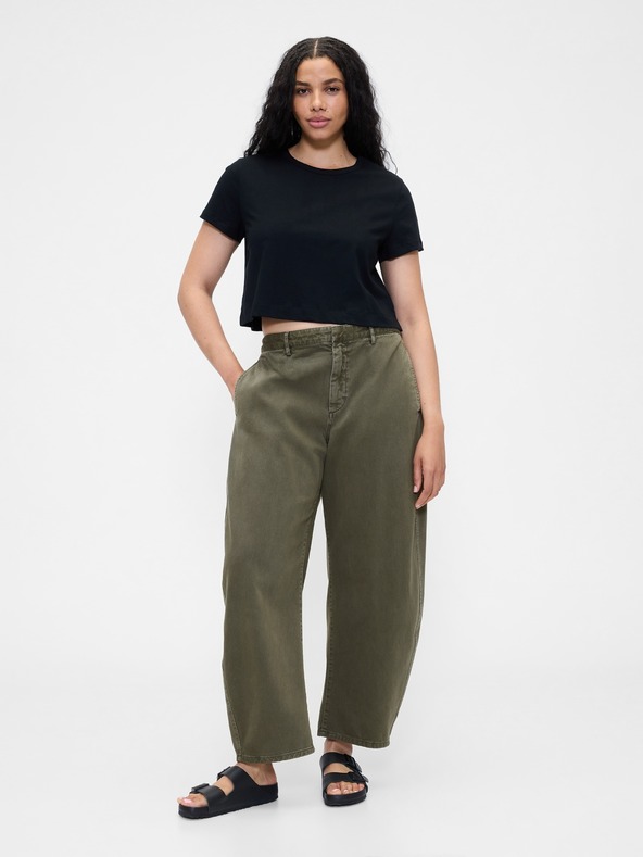 GAP Pantaloni Mid Rise Twill Barrel GAP