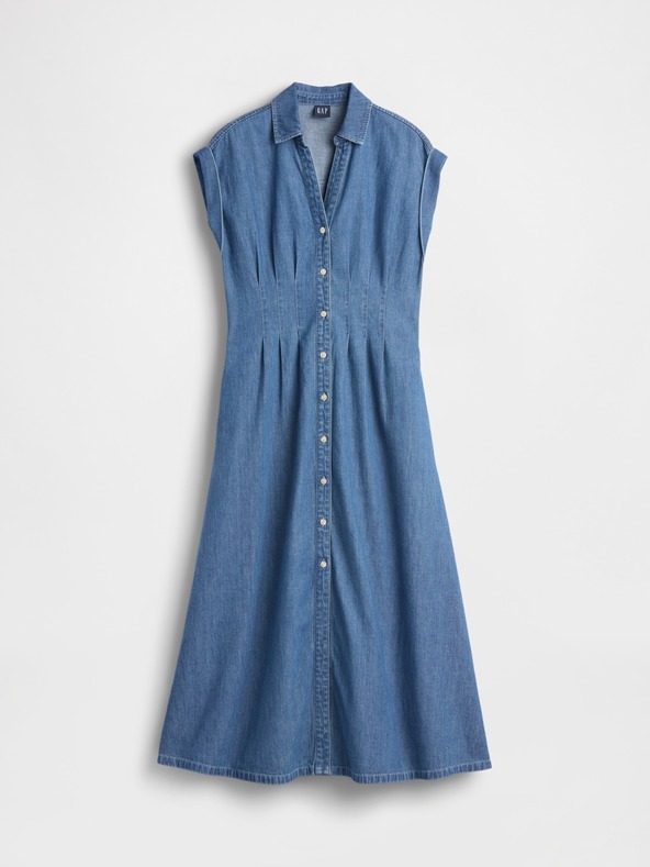 GAP Rochie midi din denim cu buzunare GAP