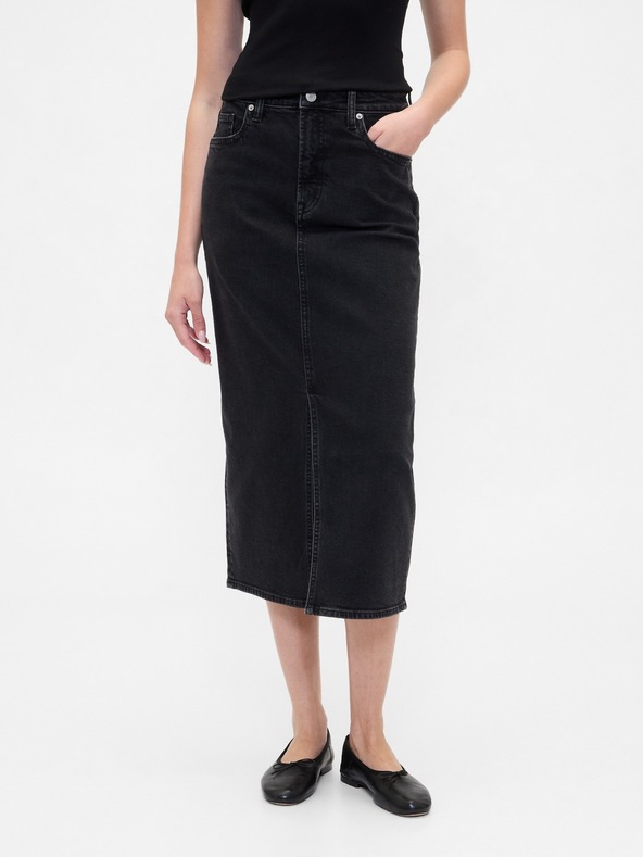 GAP Fustă conică midi din denim GAP